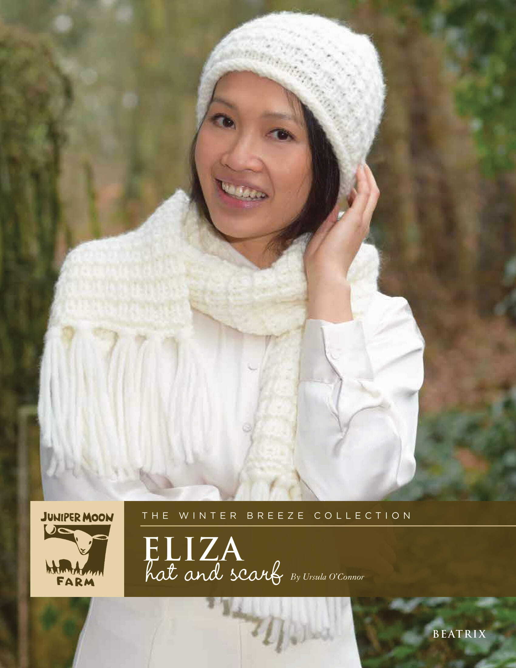 The Winter Breeze Collection - Eliza Hat & Scarf in Juniper Moon Farm