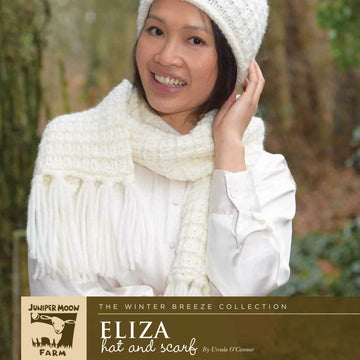The Winter Breeze Collection - Eliza Hat & Scarf in Juniper Moon Farm