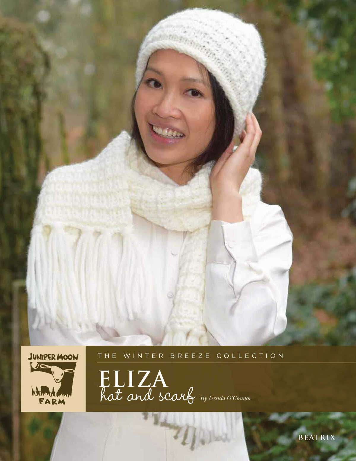 The Winter Breeze Collection - Eliza Hat & Scarf in Juniper Moon Farm