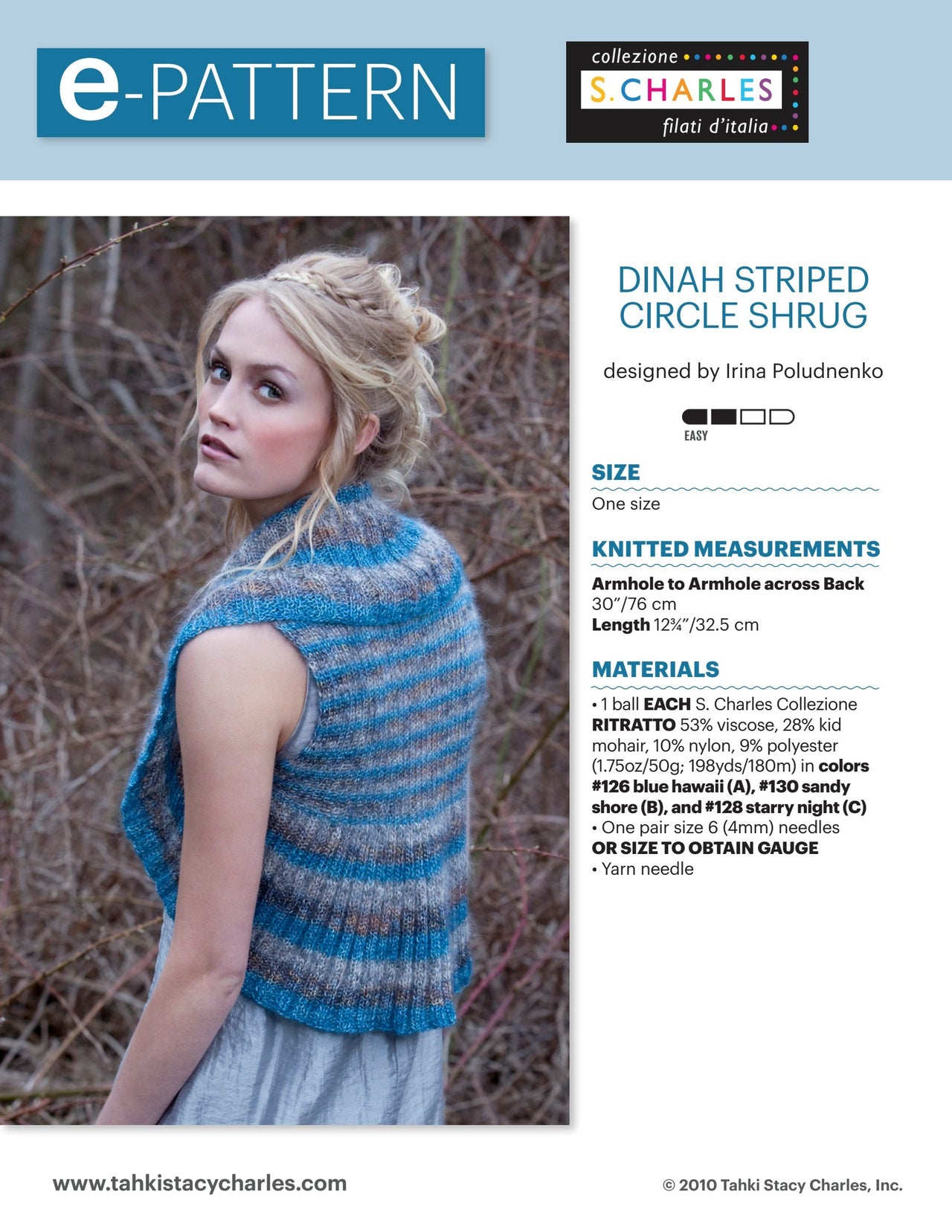 Stacy Charles Fine Yarns Dinah Striped Circle Vest PDF