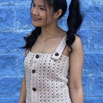 Buttoned up crochet tank top