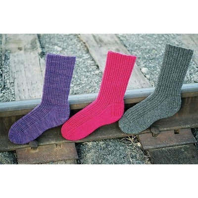 Fiber Trends AC51 Railroad Rib Socks Knitting Pattern