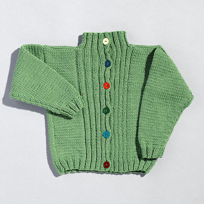 Valley Yarns Ribbed Front Child's Cardigan Knitting Pattern