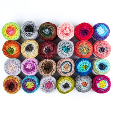 Freia Fine Handpaints Minikin Fingering Ombre Palette 24 Pack Yarn - Merino Wool 4 Ply
