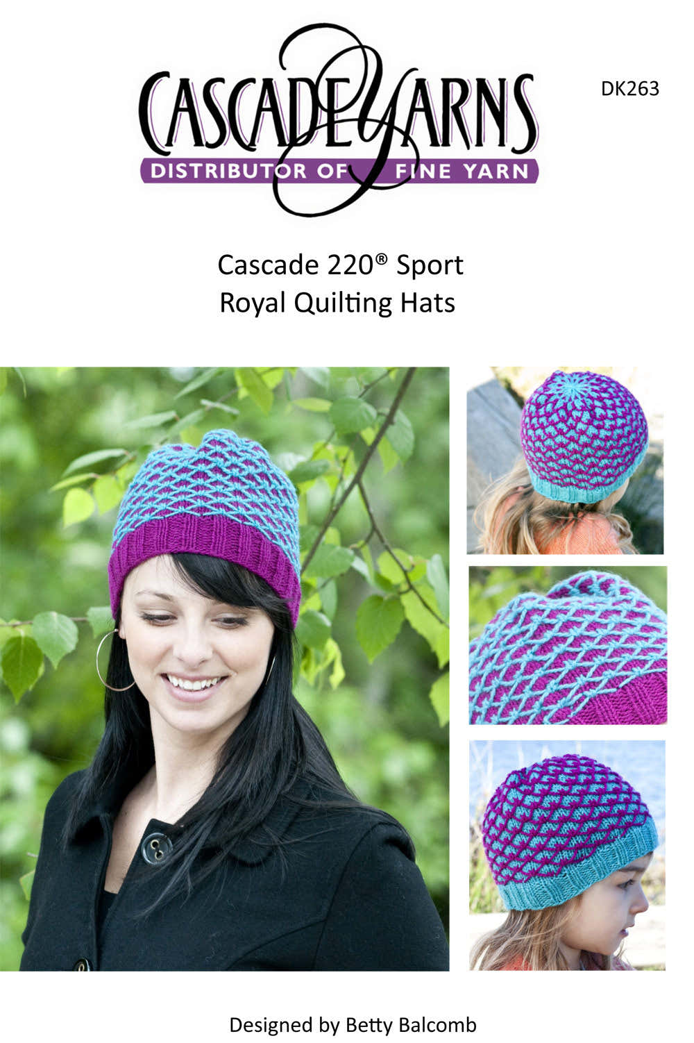 Cascade Yarns DK Sport Royal Quilting Hat Knitting Pattern