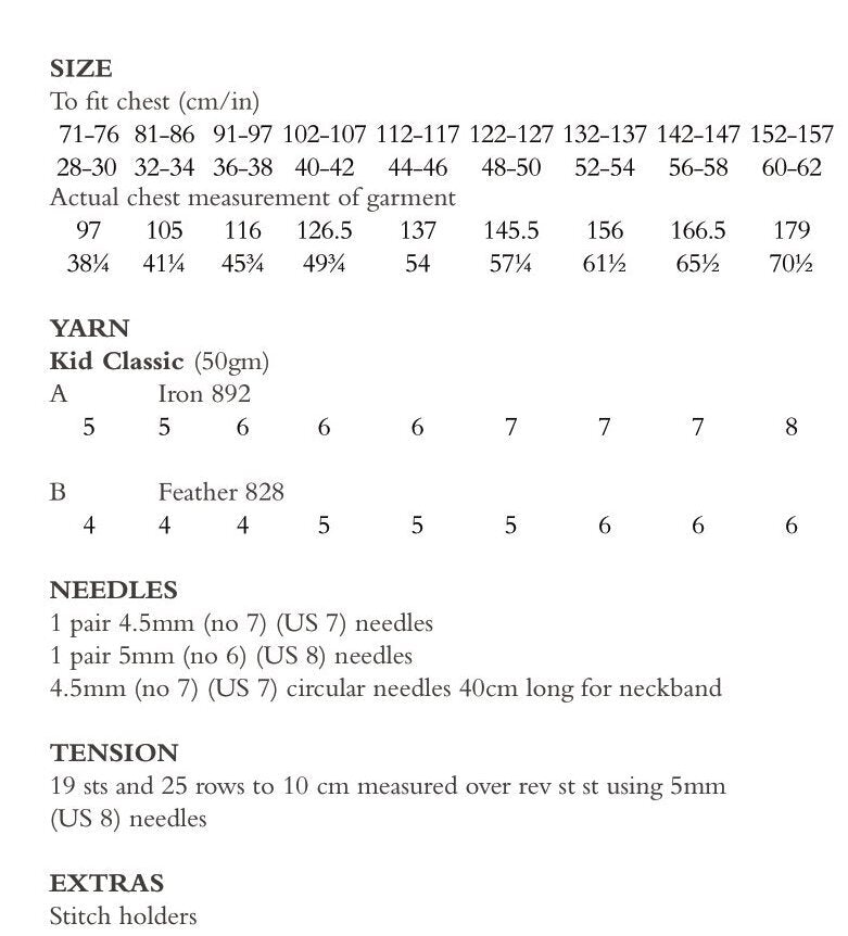 Bank Jumper Knitting Pattern