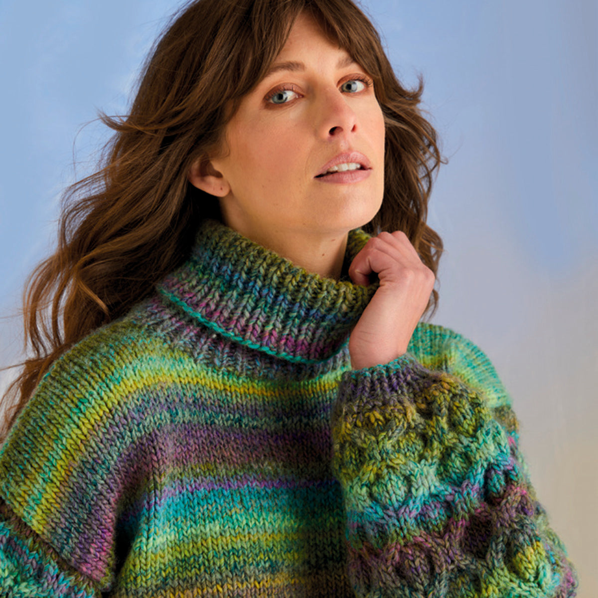 Sirdar Kelp Sleeve Sweater & Scarf Knitting Pattern