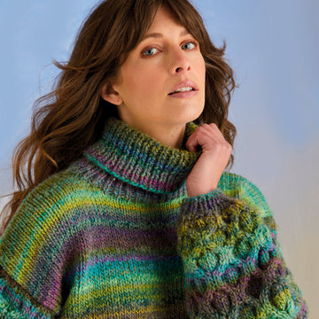 Sirdar Kelp Sleeve Sweater & Scarf Knitting Pattern