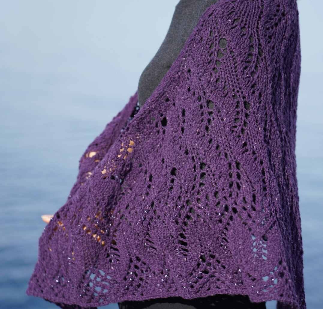 Cascade Yarns DK Flame Tree -Beaded- Shawl Knitting Pattern