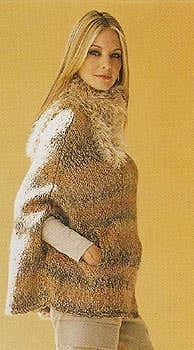 Poncho with Fur CollarÃ‚ Cape Knitting Pattern
