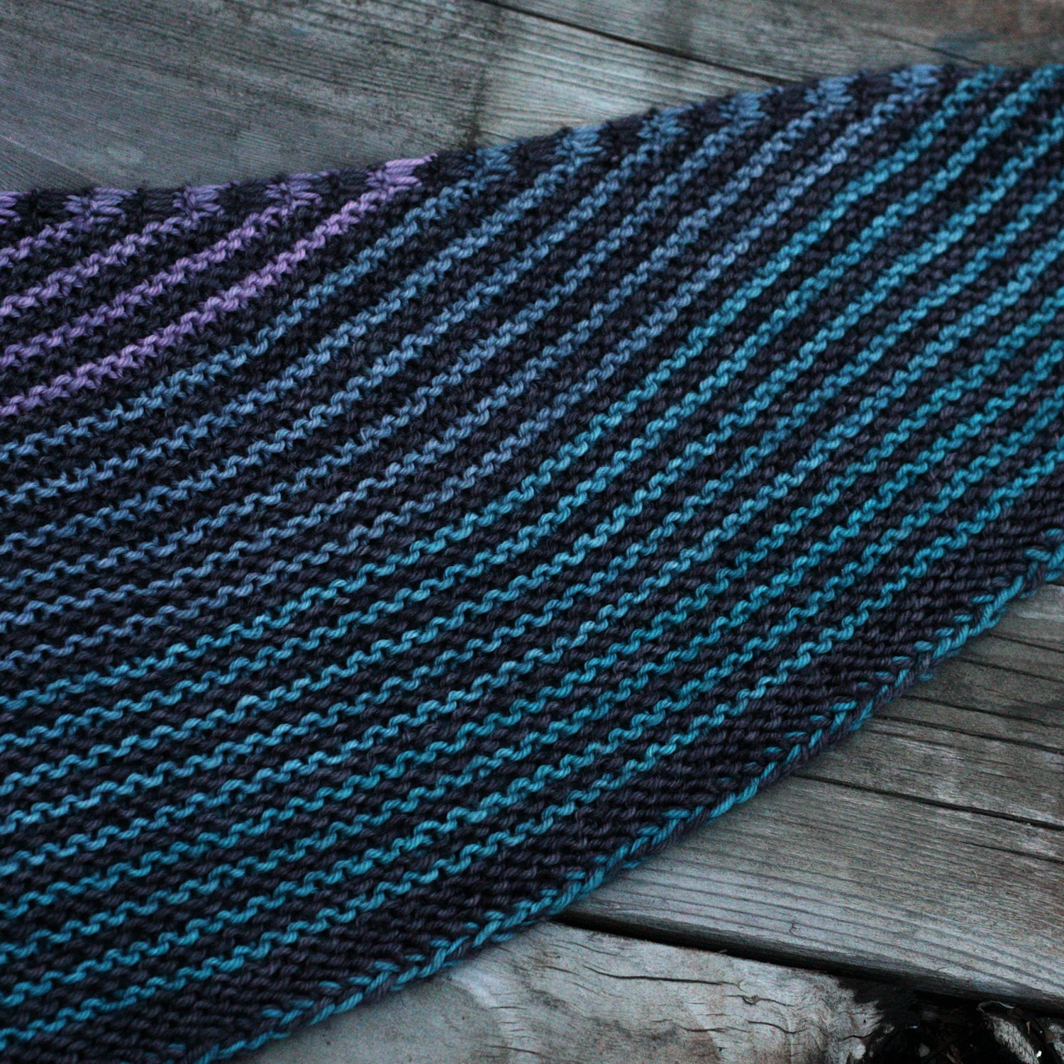 Wonderland Yarns Striped Swoosh Shawlette Knitting Pattern