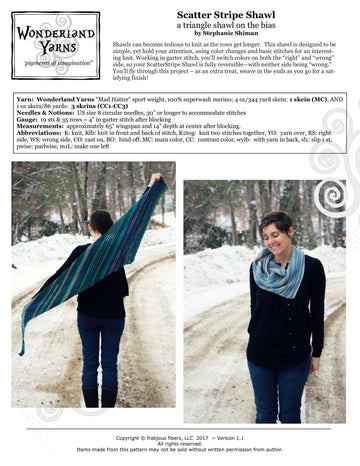 Wonderland Yarns Scatter Stripe Shawl PDF