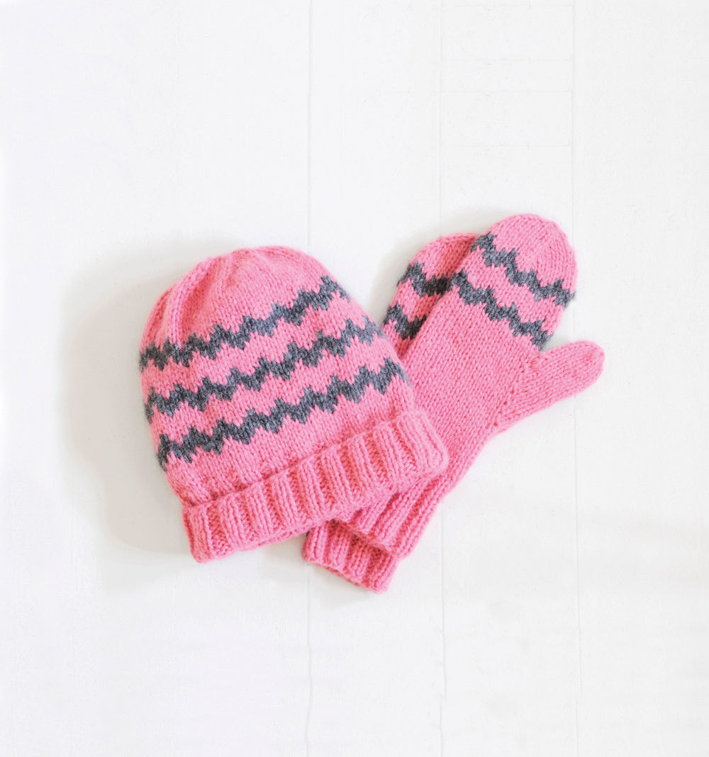 Blue Sky Fibers Zig Zag Mittens & Hat Knitting Pattern
