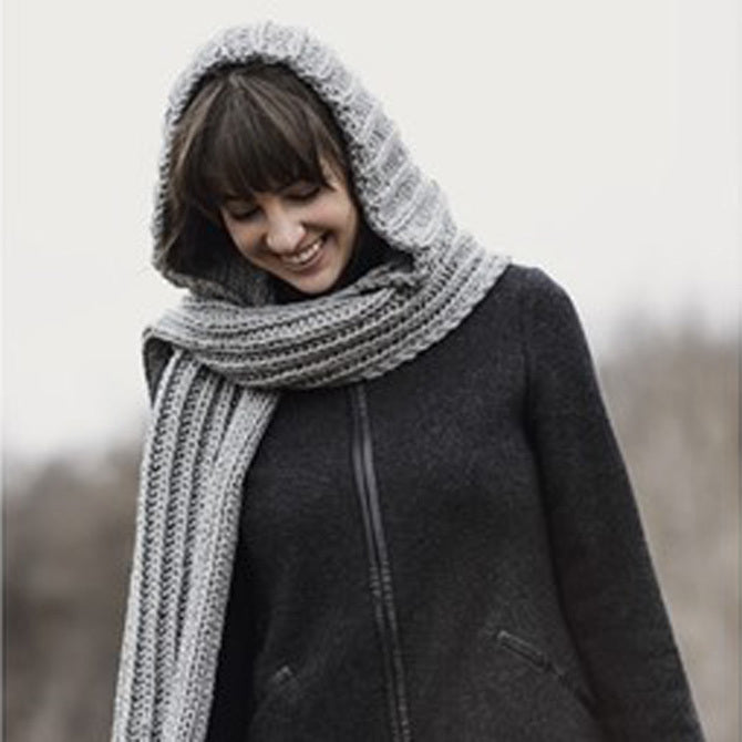 Blue Sky Fibers Breezy Point Hood Scarf Knitting Pattern