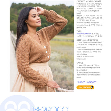 Berroco Daphne Cardigan Knitting Pattern