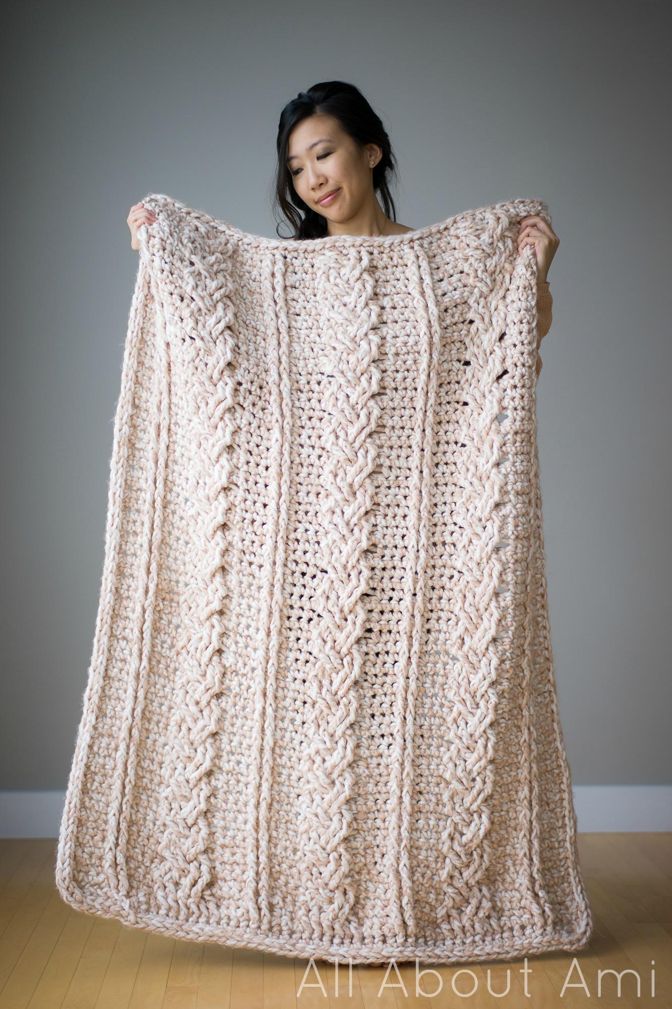 Chunky Braided Cabled Blanket