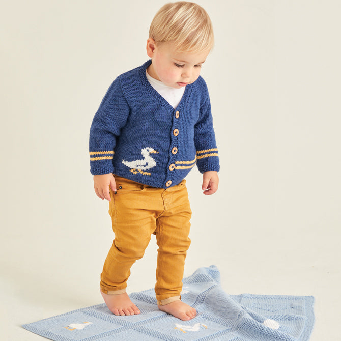 Sirdar Duck Cardigan and Blanket Knitting Pattern