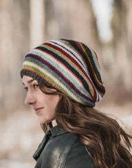 Color Slouch Hat Knitting Pattern