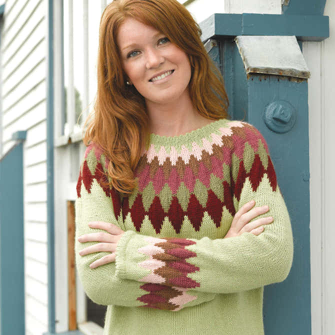 Valley Yarns Harlequin Yoke Pullover Knitting Pattern