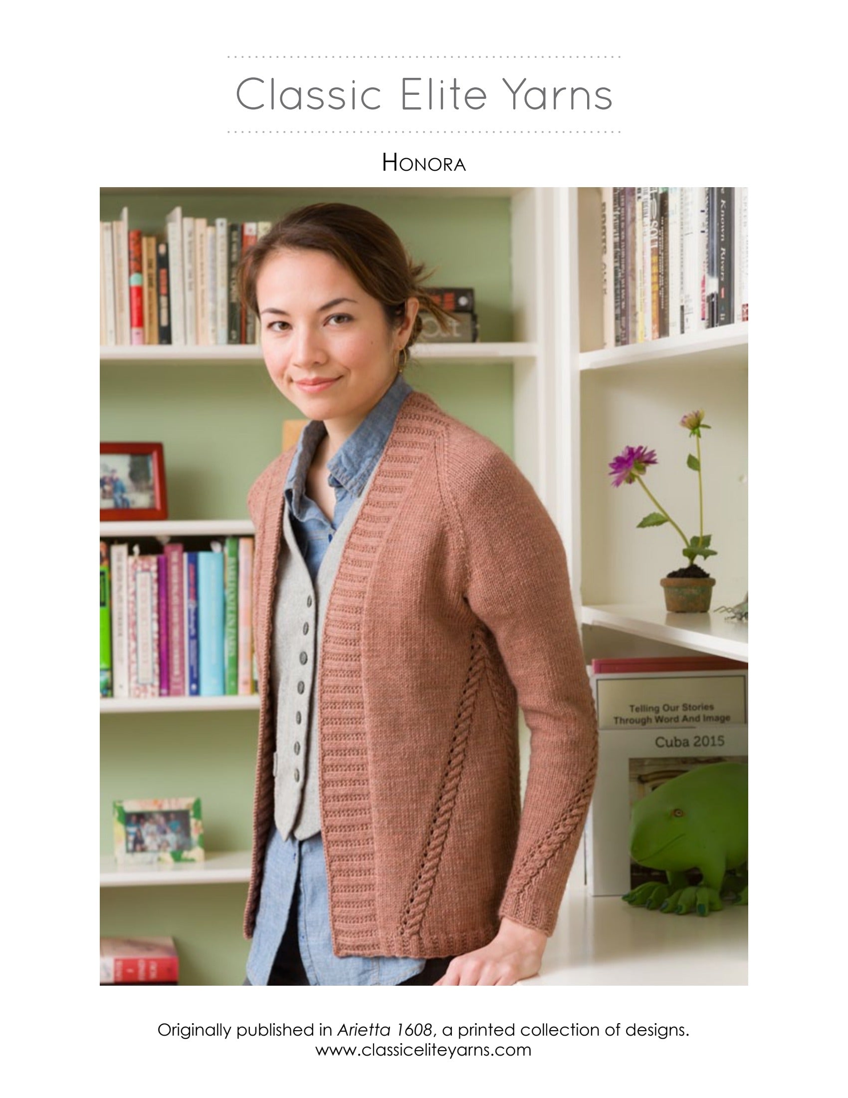 Classic Elite Yarns Honora Cardigan Knitting Pattern