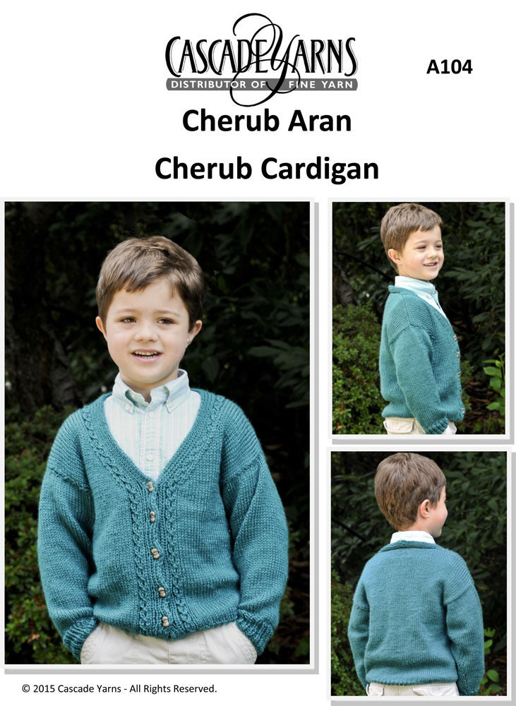 Cardigan in Cascade Cherub Aran - A104 - Free PDF