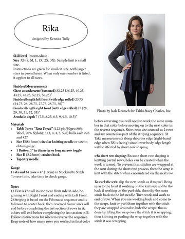 Wildflowerknits Rika Vest Knitting Pattern