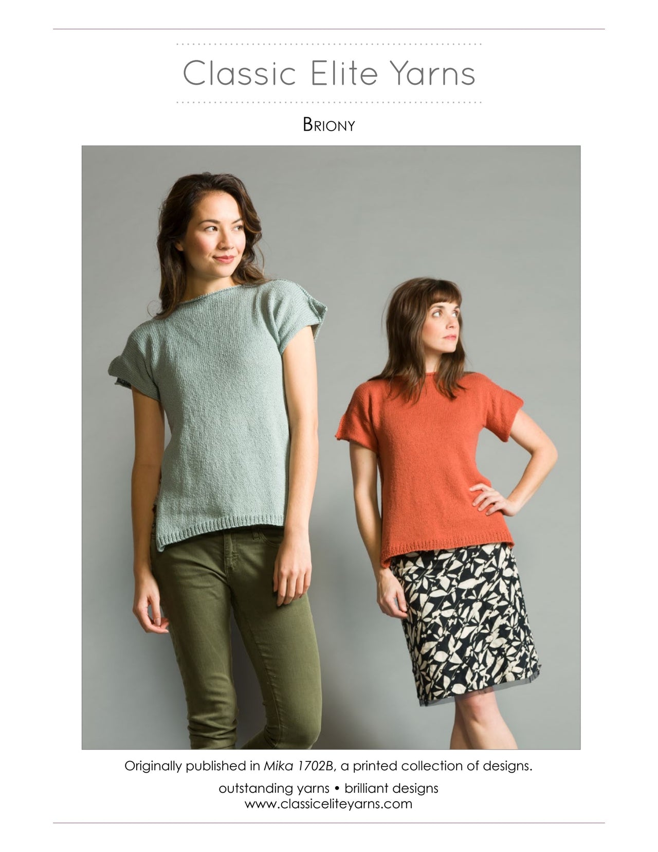 Elite Pattern Knitting Sweater Pattern PDF Download – Classic Elite Yarns Briony