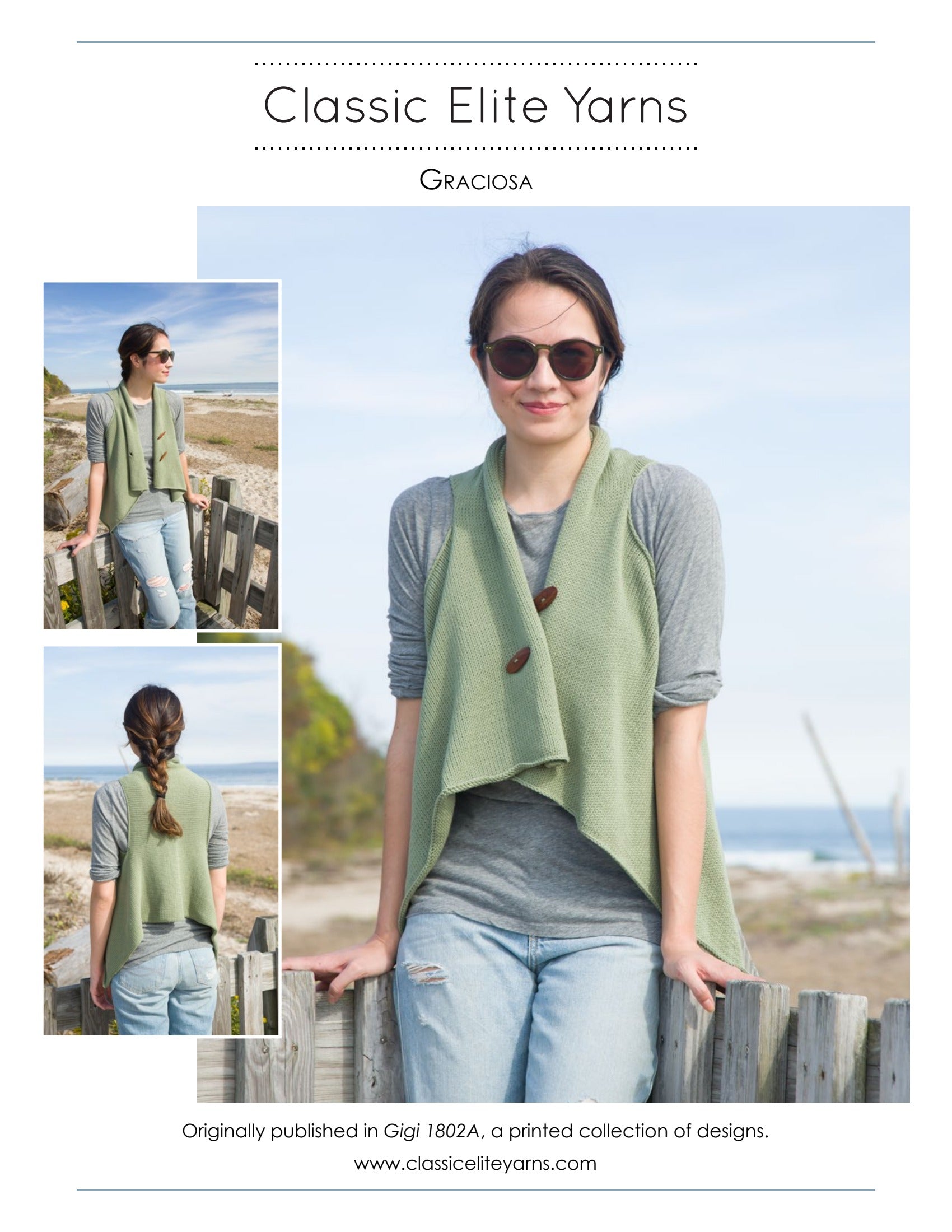 Classic Elite Yarns Graciosa Vest Knitting Pattern