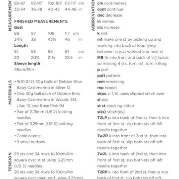 Debbie Bliss Beryl Knitting Pattern
