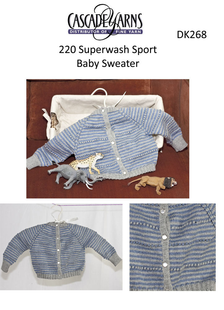 Cascade Yarns DK Superwash Sport Baby Sweater Knitting