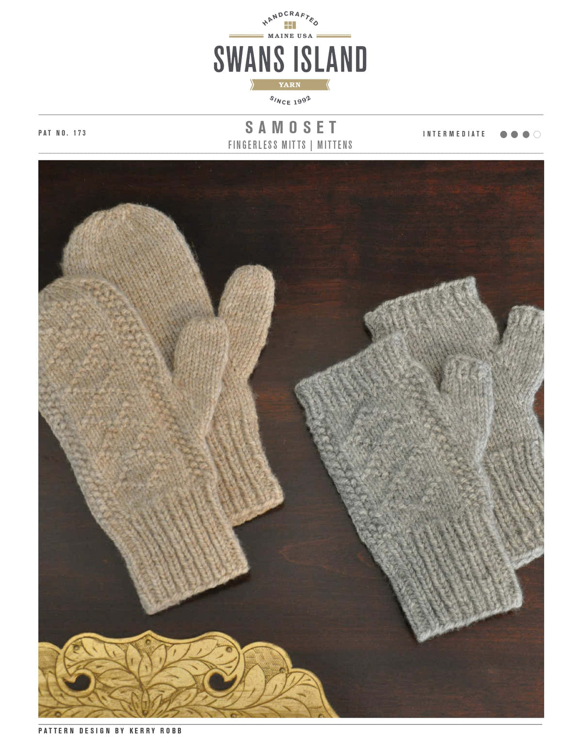 Swans Island Samoset Mitts Gloves Knitting Pattern