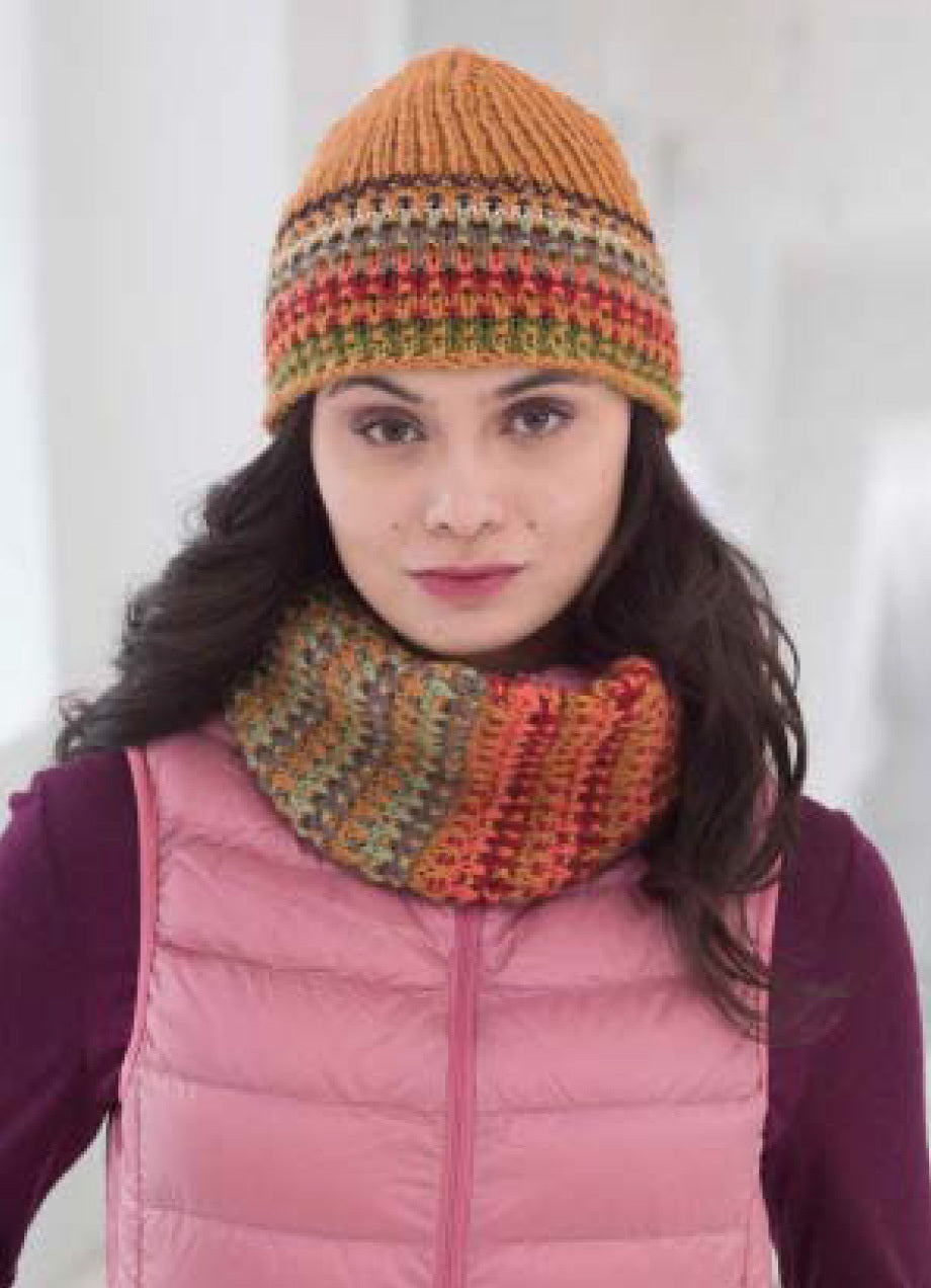 Shaded Mosaic Cowl And Hat Knitting Pattern
