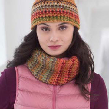 Shaded Mosaic Cowl And Hat Knitting Pattern