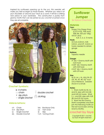 Crochet by Faye Sunflower Jumper Pattern