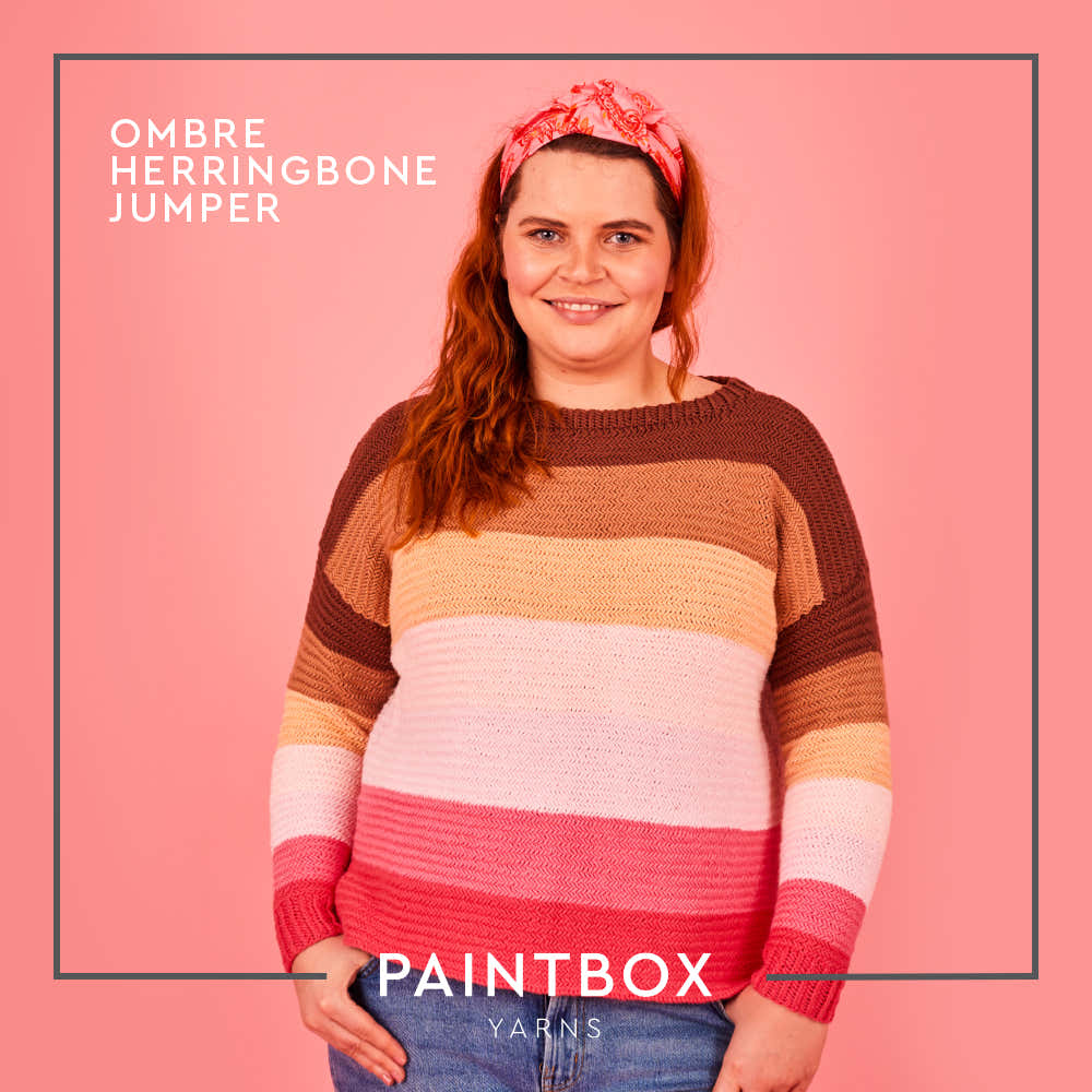 Paintbox Yarns Ombre Herringbone Jumper Knitting Pattern