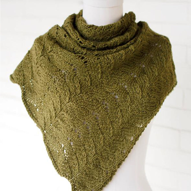 Plymouth Yarn Fern Grotto Shawl Wrap Knitting Pattern