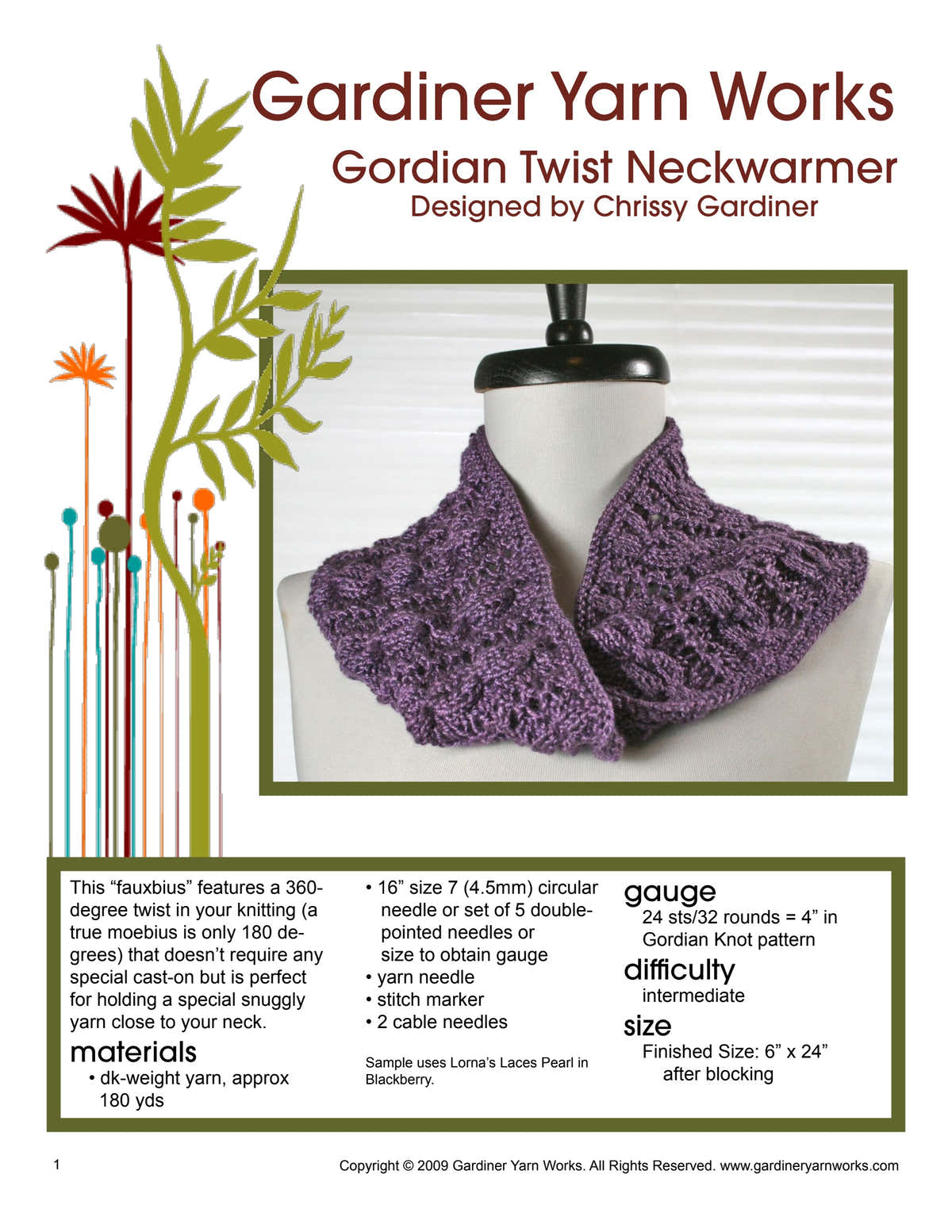 Gardiner Yarn Works Gordian Twist Neckwarmer Knitting
