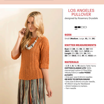 Tahki Yarns Los Angeles Pullover Knitting Pattern