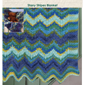 Classic Elite Yarns Starry Stripes Blanket Knitting Pattern