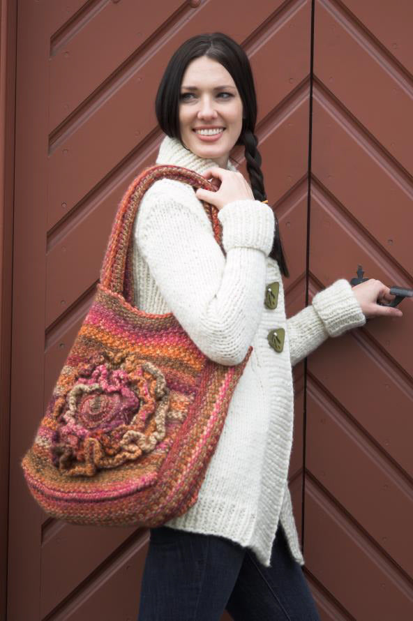 Floral Tote in Plymouth Yarn Bazinga - 2109 - PDF