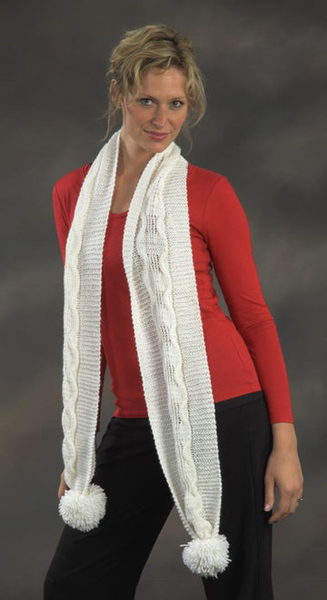Cabled Scarf in Plymouth Yarn Holiday Lights - 2152 - PDF