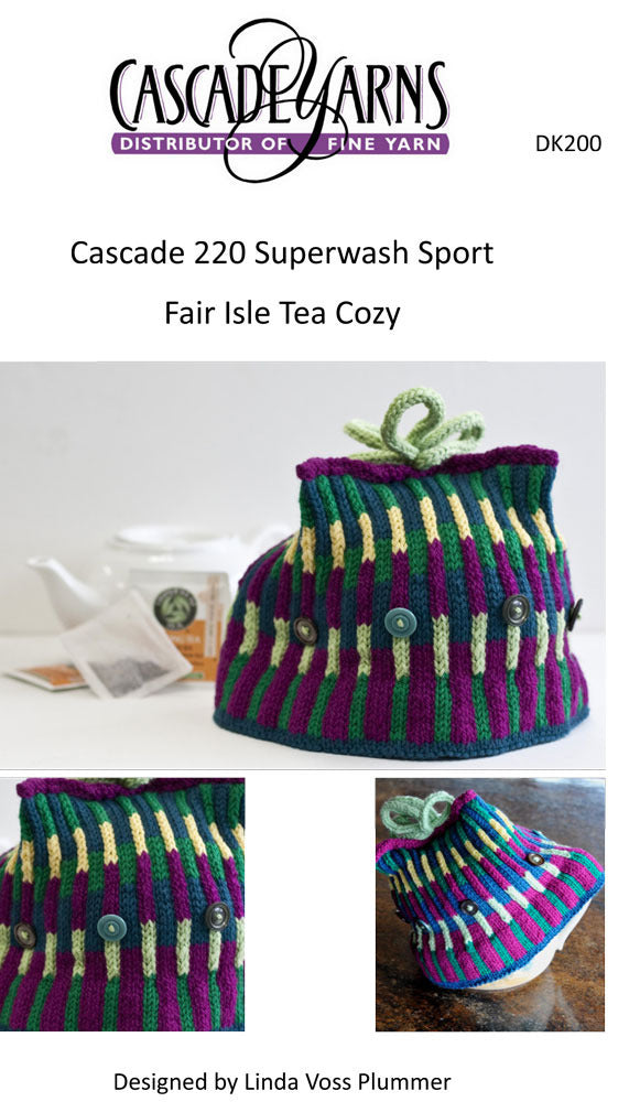 Fair Isle Tea Cozy in Cascade 220 Superwash Sport - DK200 - Free PDF