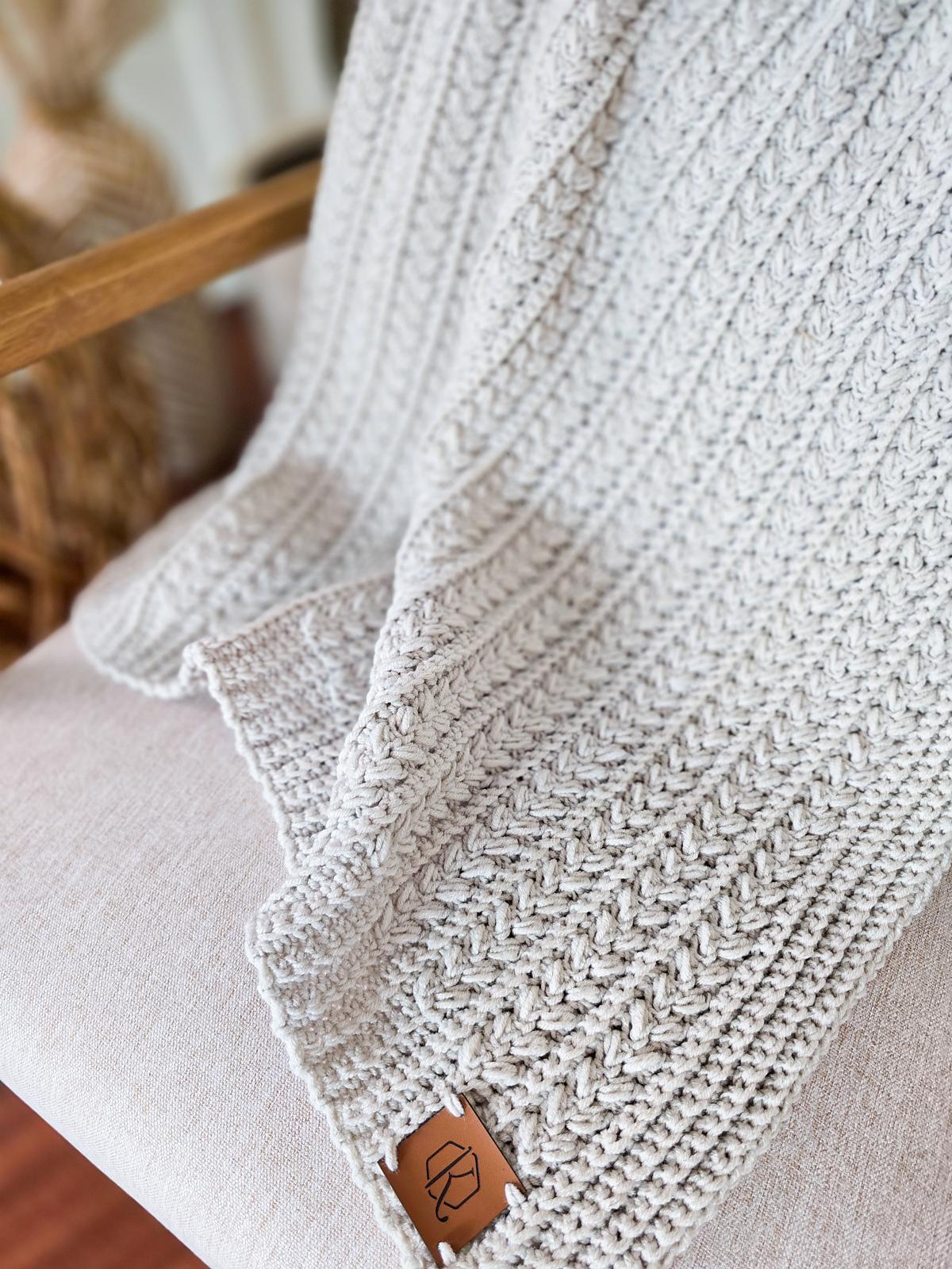 Braided Wheat Crochet Blanket