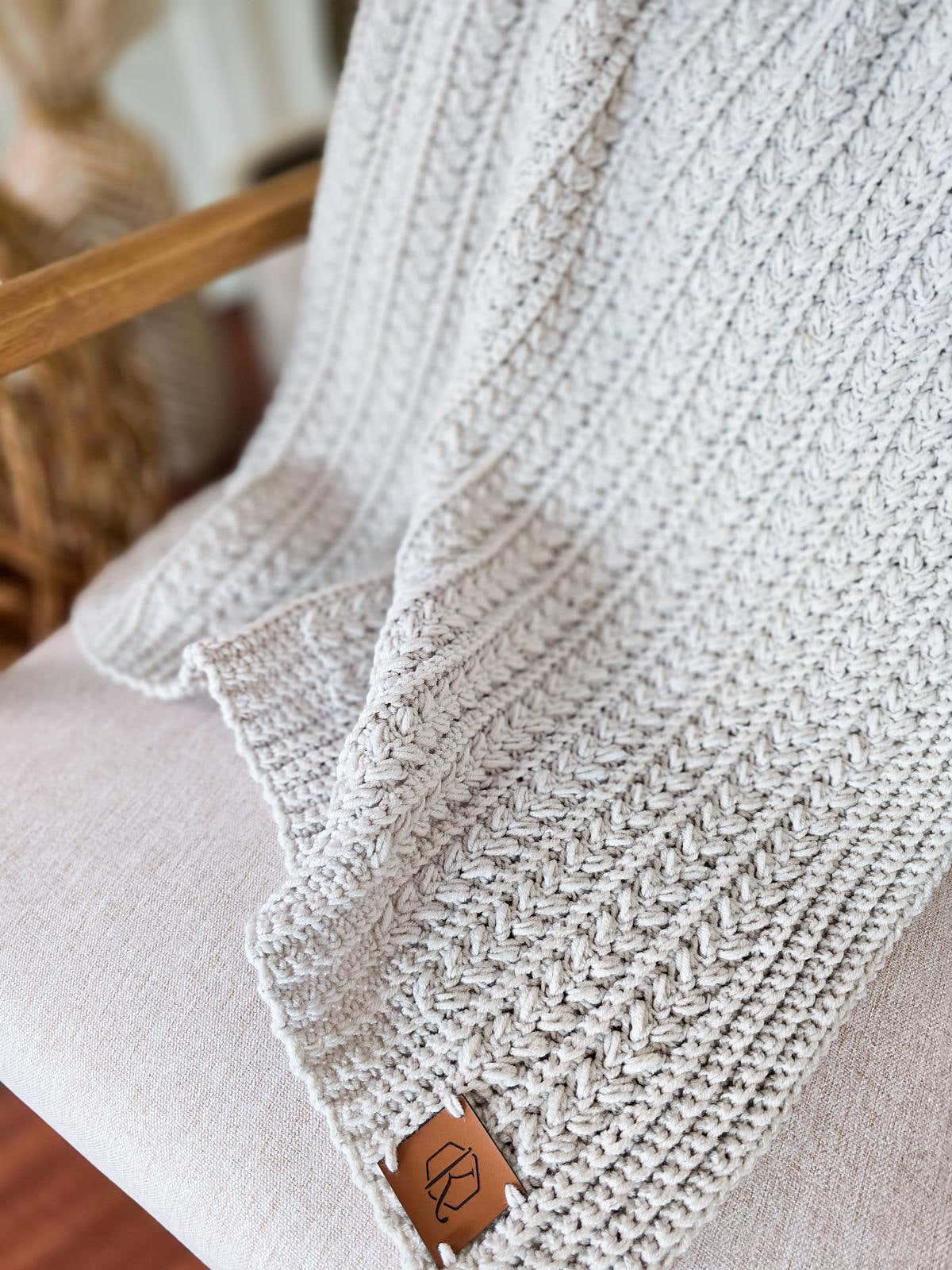 Braided Wheat Crochet Blanket