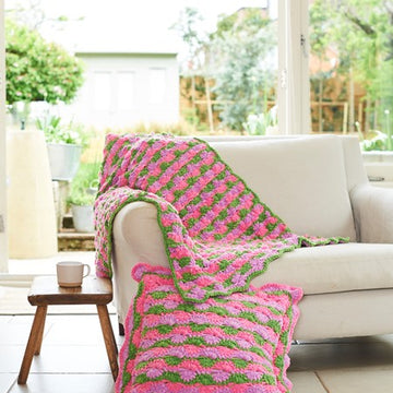 Crochet Blankets and Cushion Cover in Stylecraft Chenille Chunky - 10248