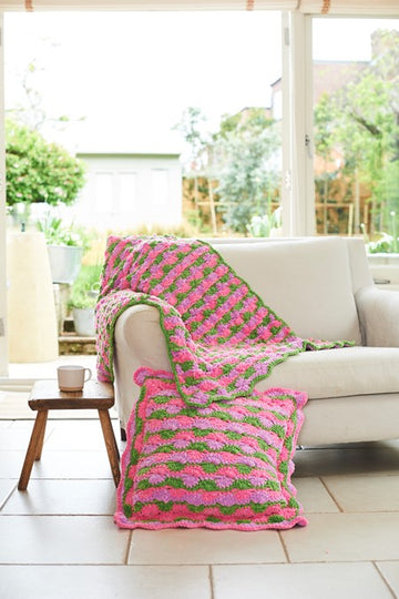 Crochet Blankets and Cushion Cover in Stylecraft Chenille Chunky - 10248