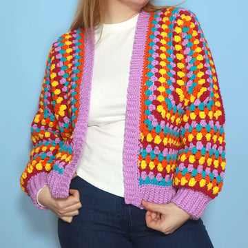 Paintbox Yarns Hey Hey Hexagon Cardigan Crochet Pattern