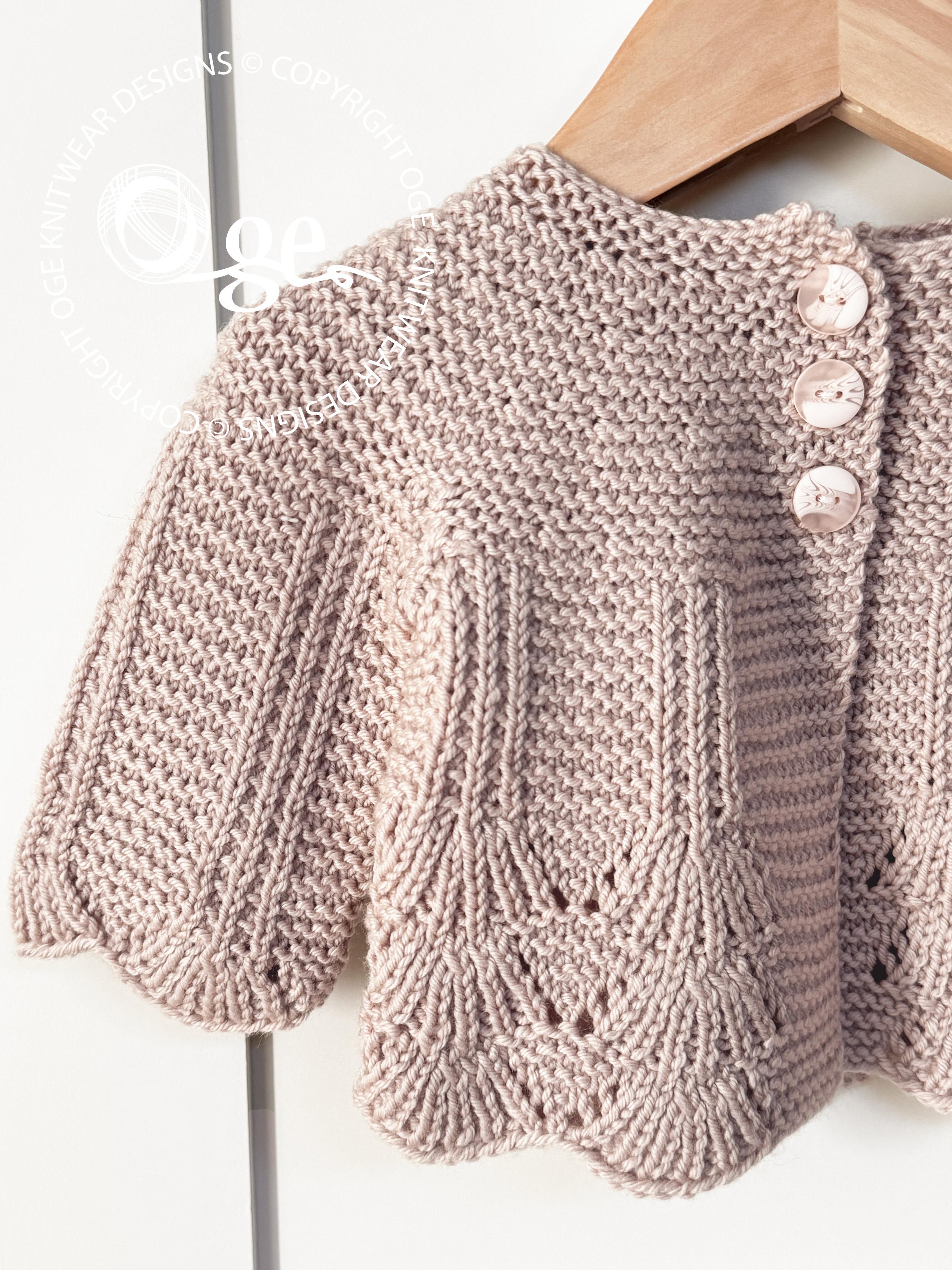 Shell Border Baby Cardigan - P097