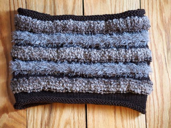 Cowl in Plymouth Yarn Chunky Merino Superwash & Arequipa Aventura & Fur