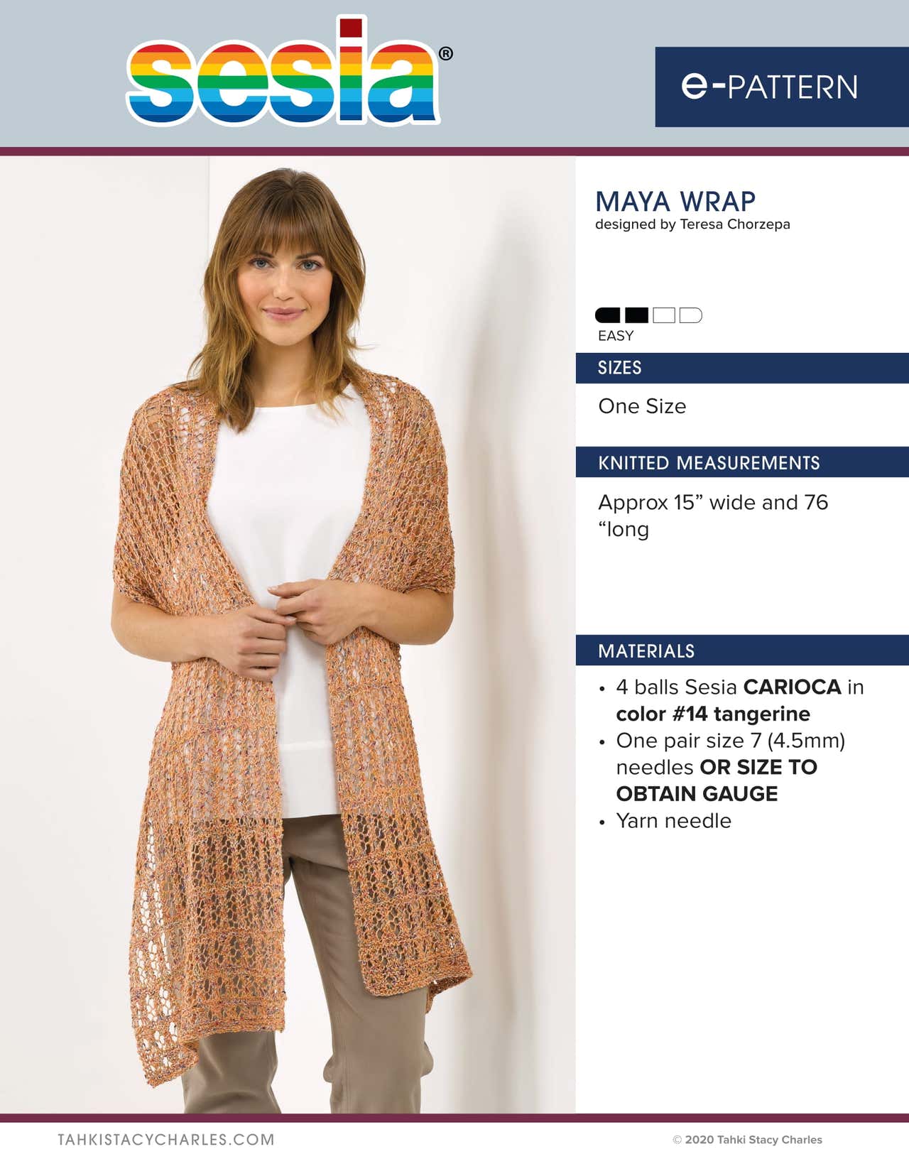 Sesia Maya Wrap Knitting Pattern
